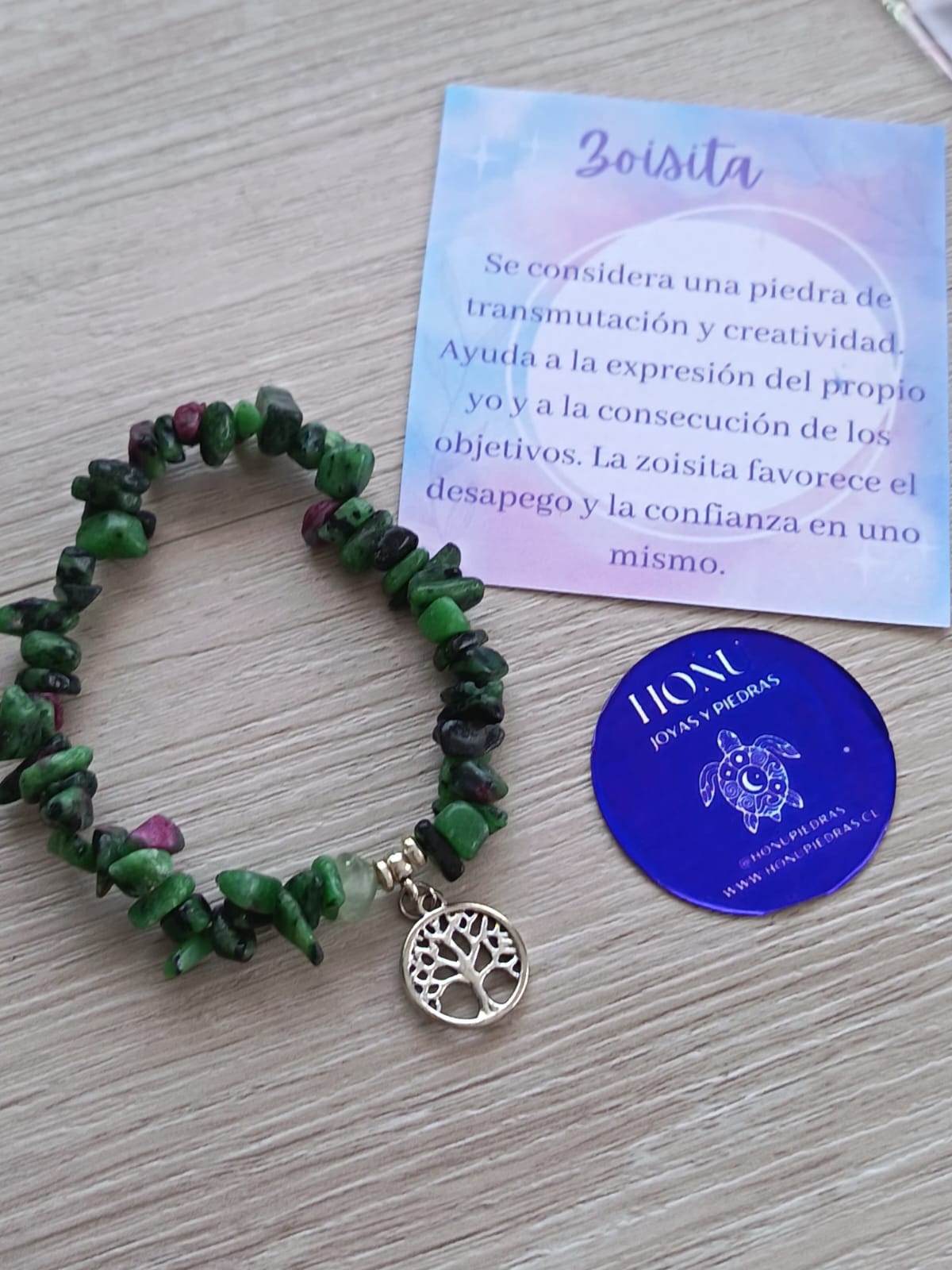 Pulsera de piedra Zoisita en piedra Rústica
