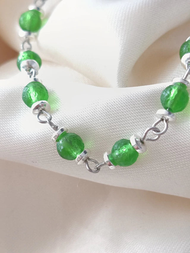 Pulsera de piedra Moldavita - Plateado - Delicated