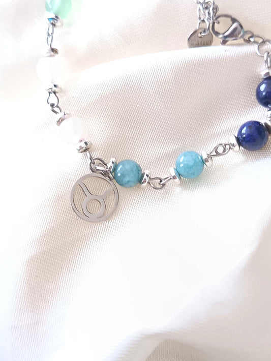 Pulsera Signo zodiacal Tauro con dije de acero - Delicated