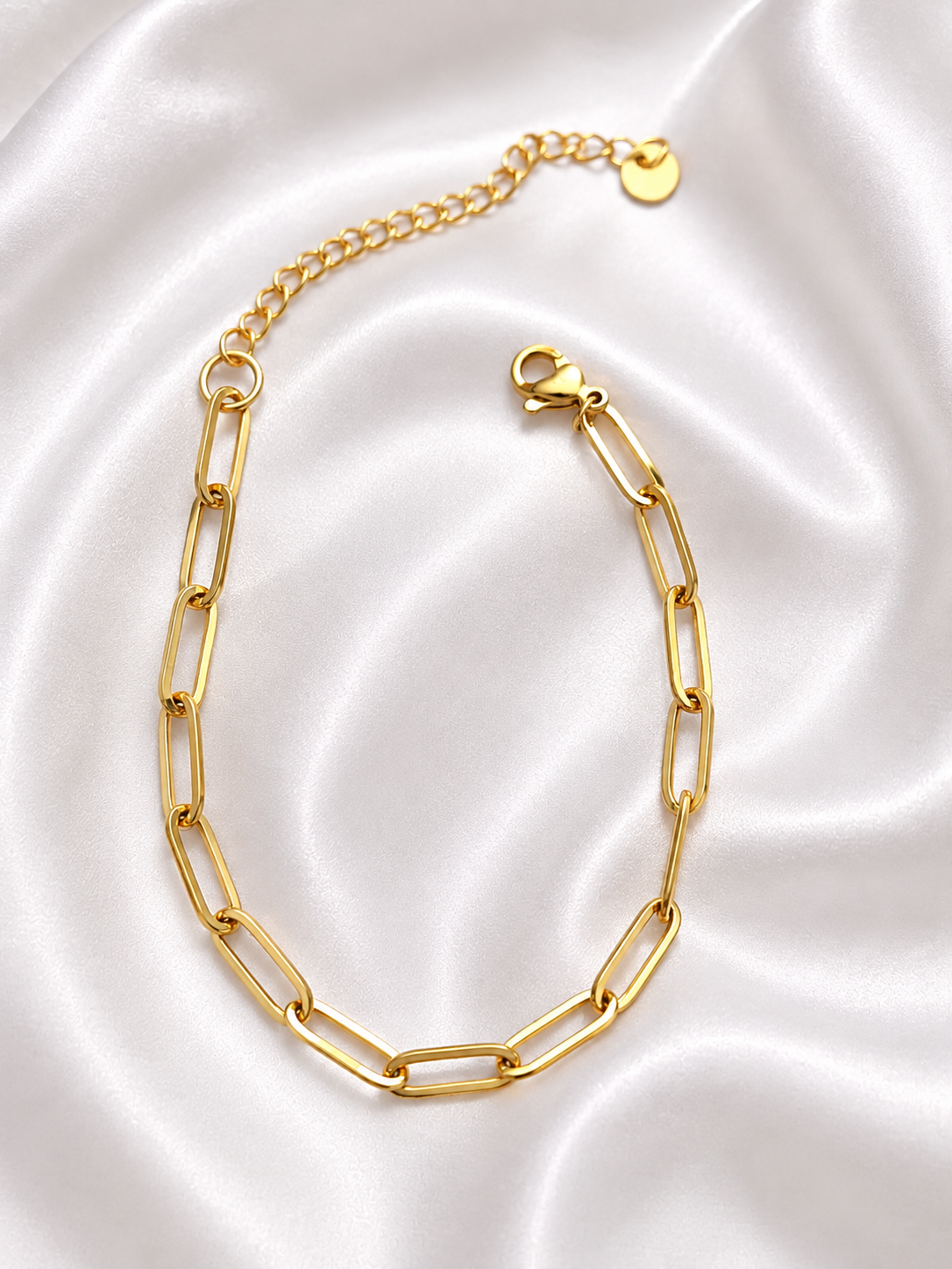 Pulsera de Acero Dorado | Cadena Eslabones Ajustable
