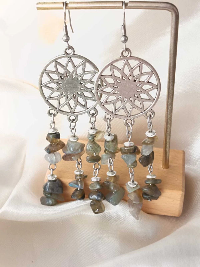Aros de Labradorita Rústica: Magia y Protección ✨