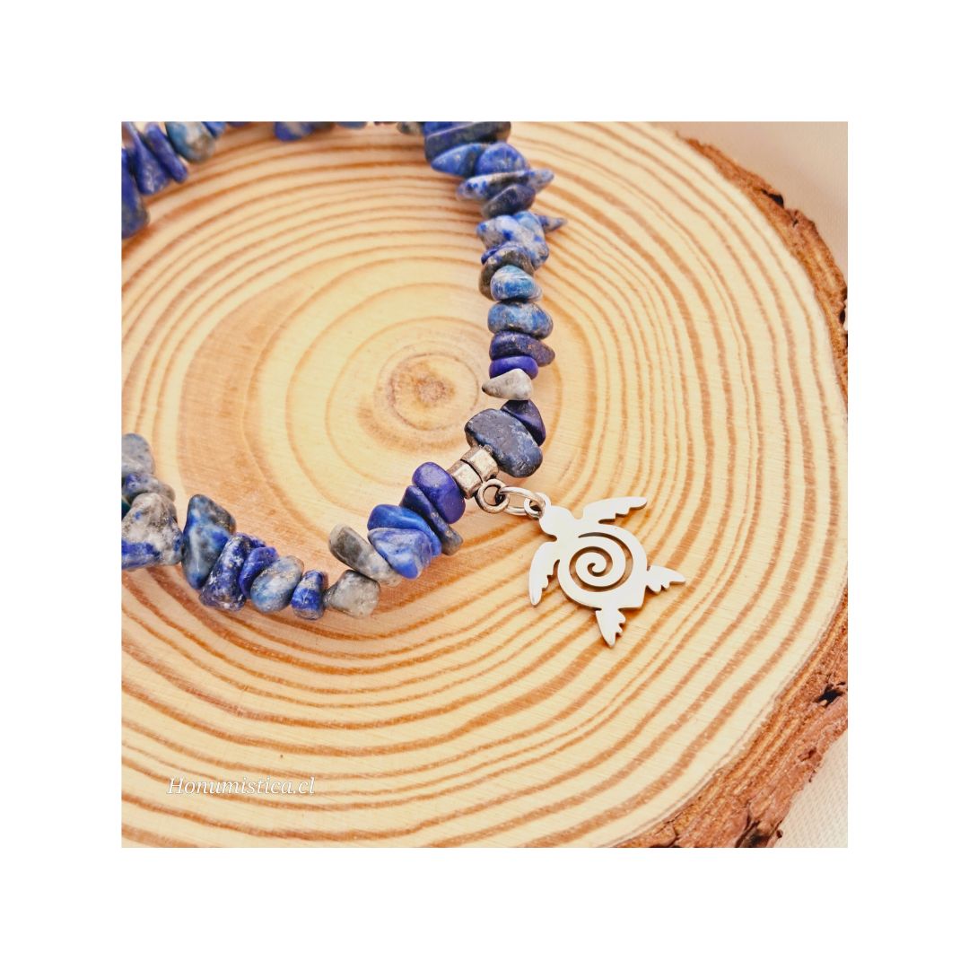 Pulsera Lapislázuli de piedra rústica