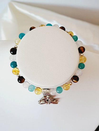 Pulsera Amuleto Géminis con dije grande