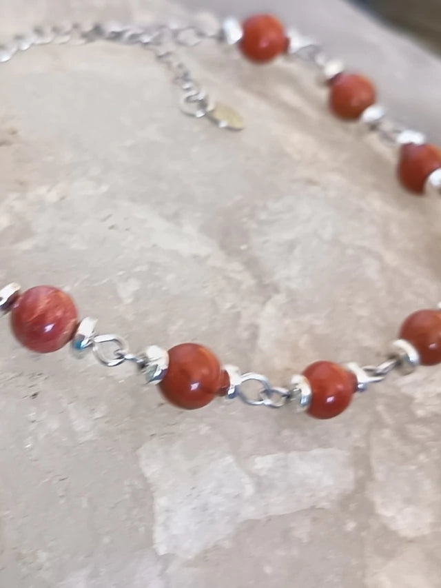 Pulsera Jaspe Rojo Protección