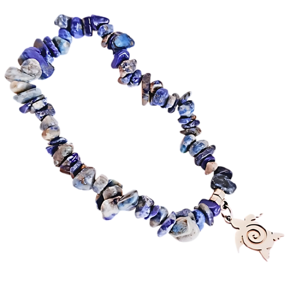 Pulsera Lapislázuli de piedra rústica
