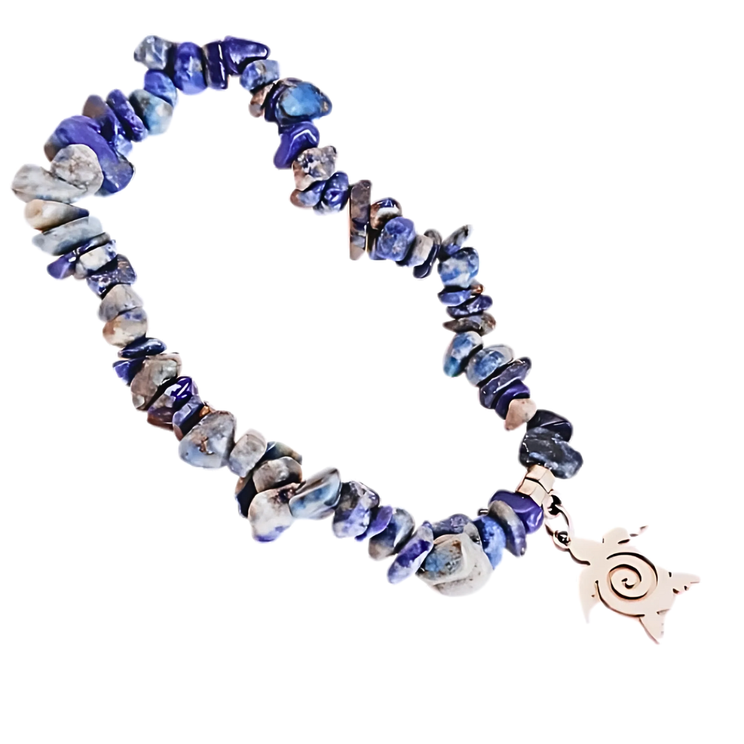 Pulsera Lapislázuli de piedra rústica