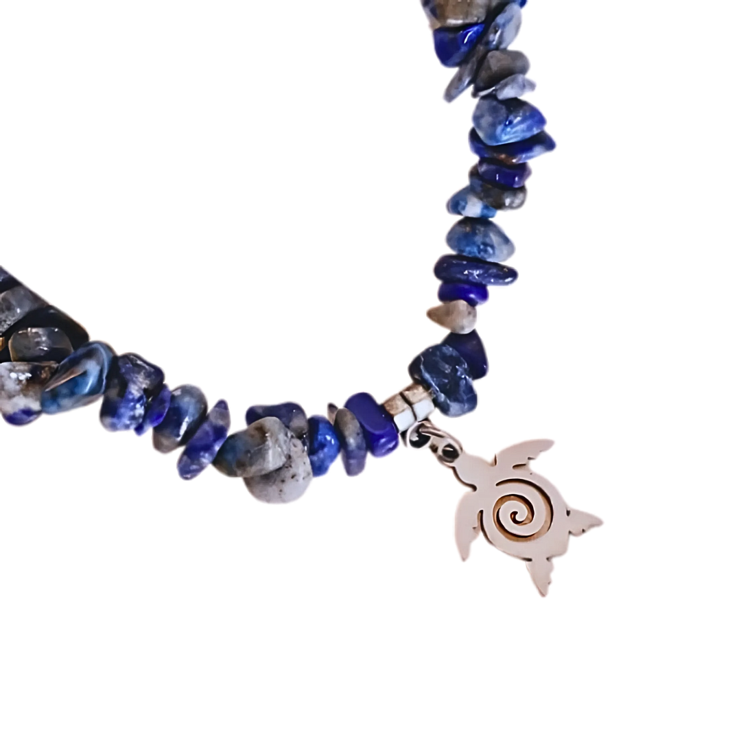 Pulsera Lapislázuli de piedra rústica