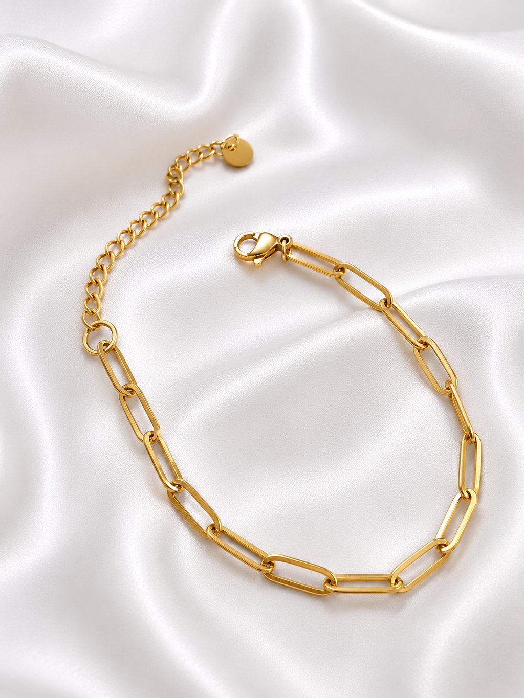 Pulsera de Acero Dorado | Cadena Eslabones Ajustable