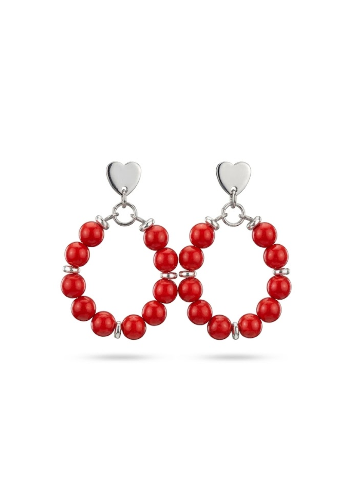 Aros piedra Coral rojo - Amor y vitalidad