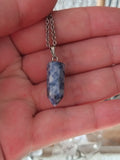 Collar de piedra sodalita - Cadena de Acero