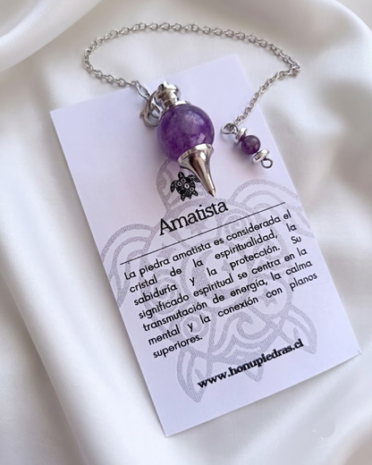 Péndulo de piedra amatista