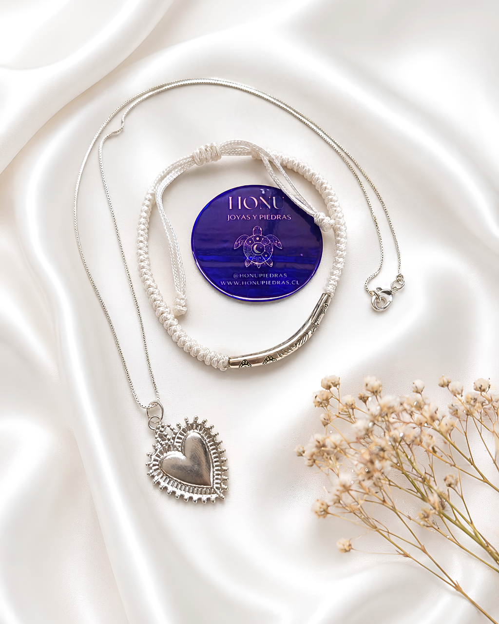 Set Corazón Detente de Plata