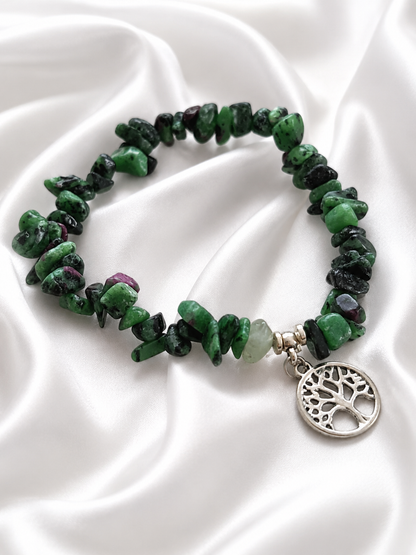 Pulsera de piedra Zoisita en piedra Rústica