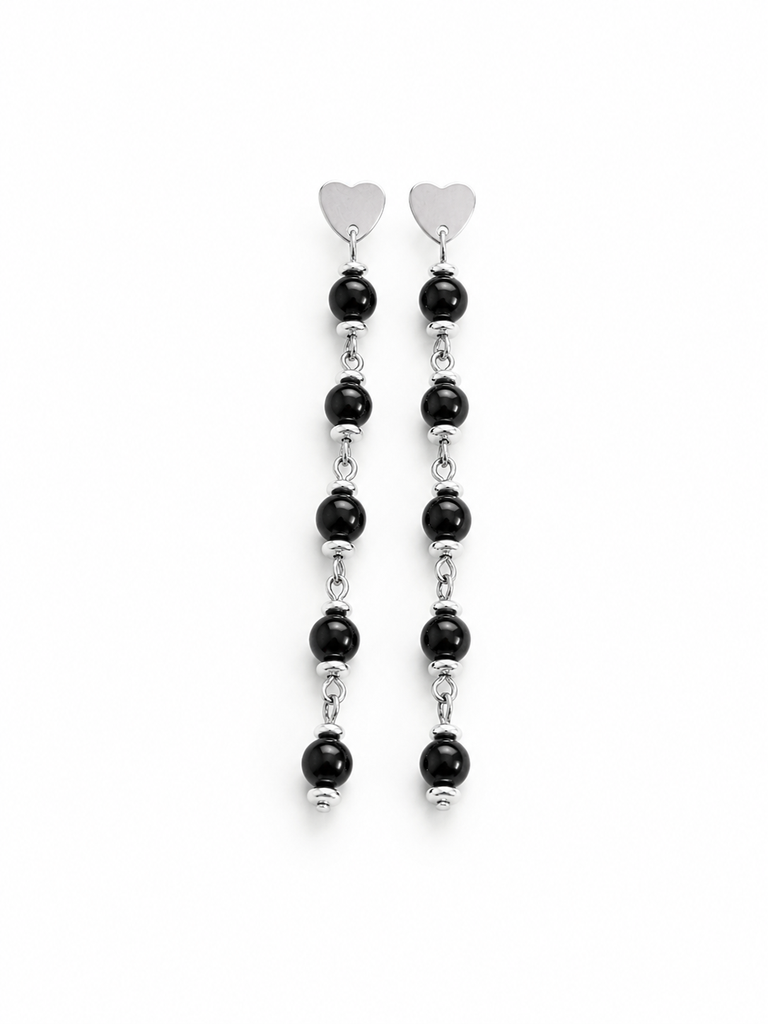 Conjunto Pulsera y Aros  de Turmalina Negra- Delicated
