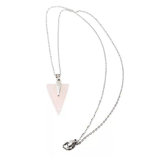 Collar con piedra cuarzo rosa en punta