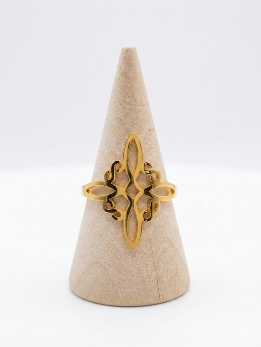 Anillo Nudo de Bruja de acero quirúrgico