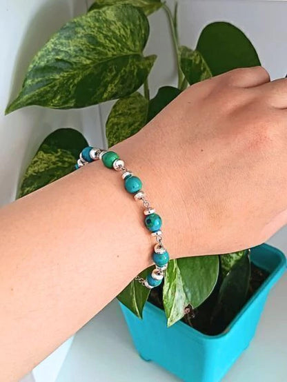 Pulsera de piedra Crisocola: La Piedra de la Expresión Sagrada- Delicated