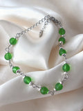 Pulsera de piedra Moldavita - Plateado - Delicated