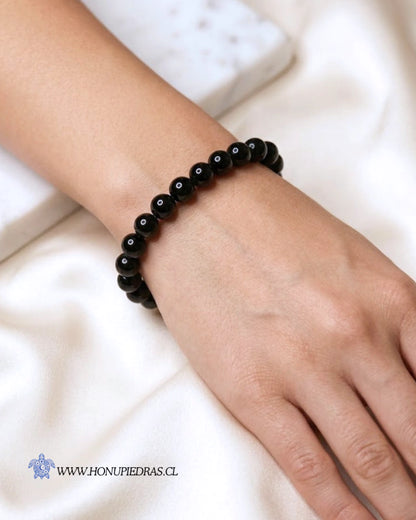 Pulsera de piedra Turmalina Negra: Tu Escudo Protector Permanente . piedra 8mm