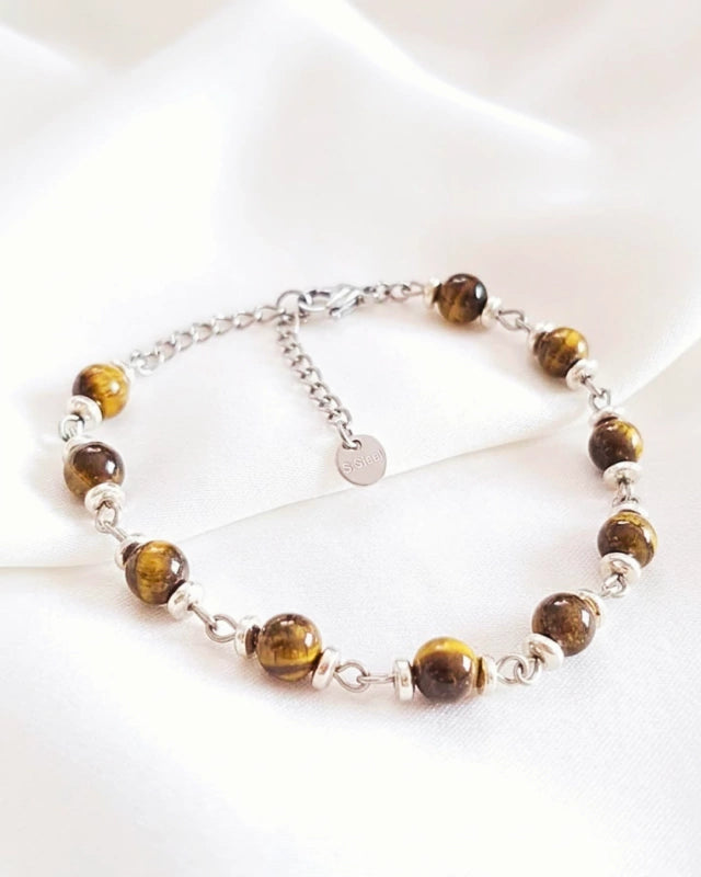 Pulsera de piedra ojo de tigre- Delicated