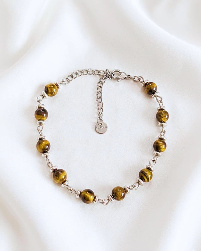 Pulsera de piedra ojo de tigre- Delicated