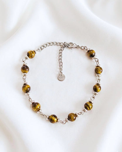 Pulsera de piedra ojo de tigre- Delicated
