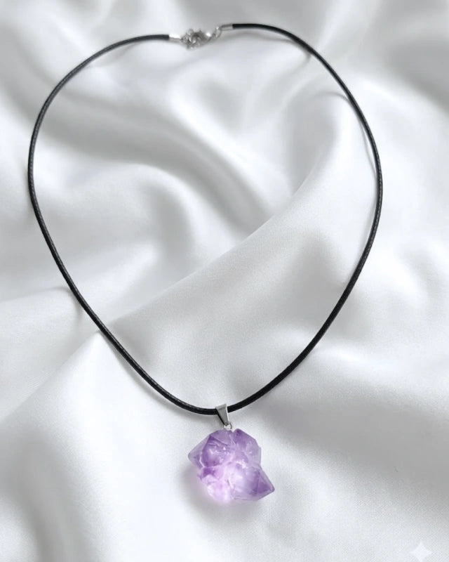 Collar Amatista en Bruto Intuición, calma y conexión