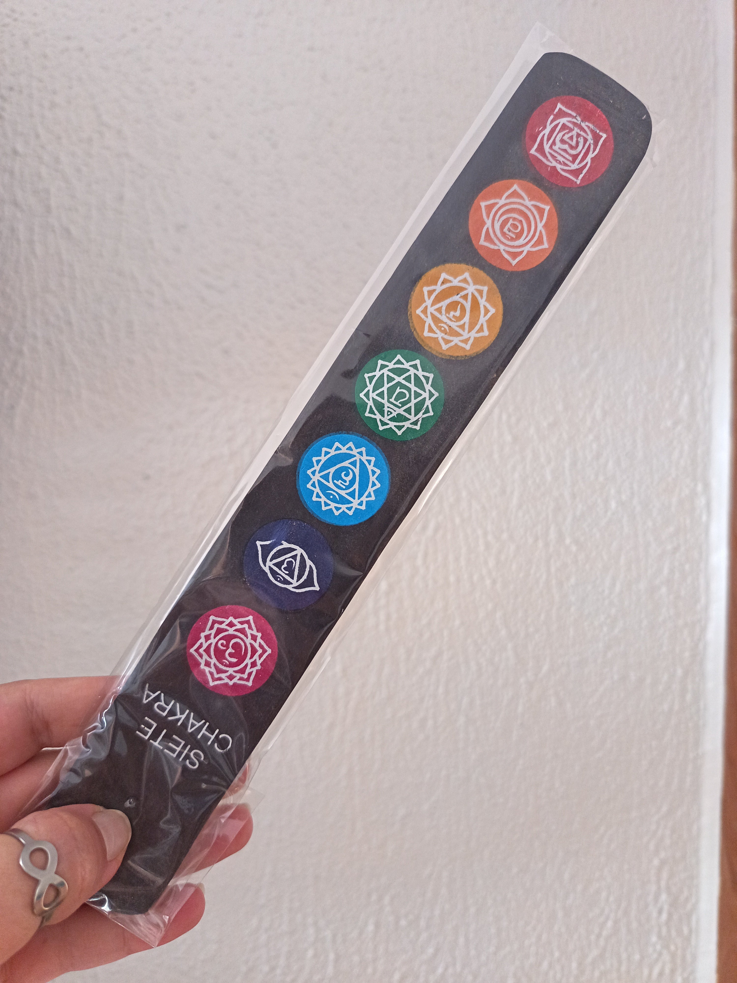 Porta incienso 7 chakras negro