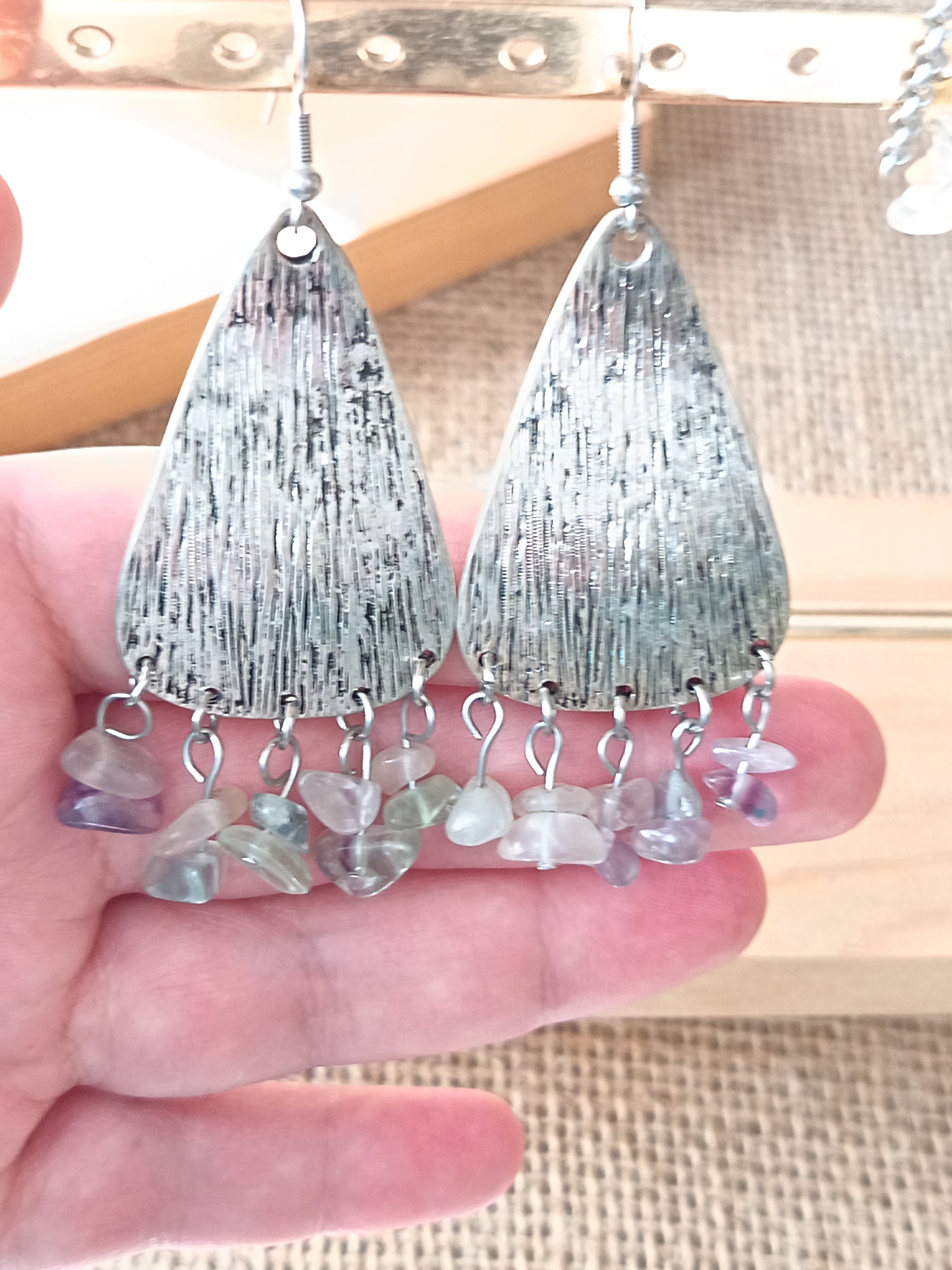 Aros con piedra fluorita
