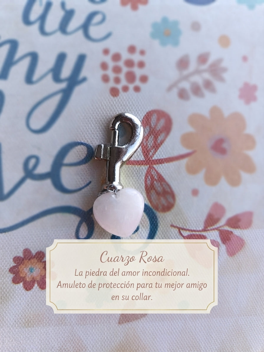Joya colgante mascotas - Cuarzo rosa