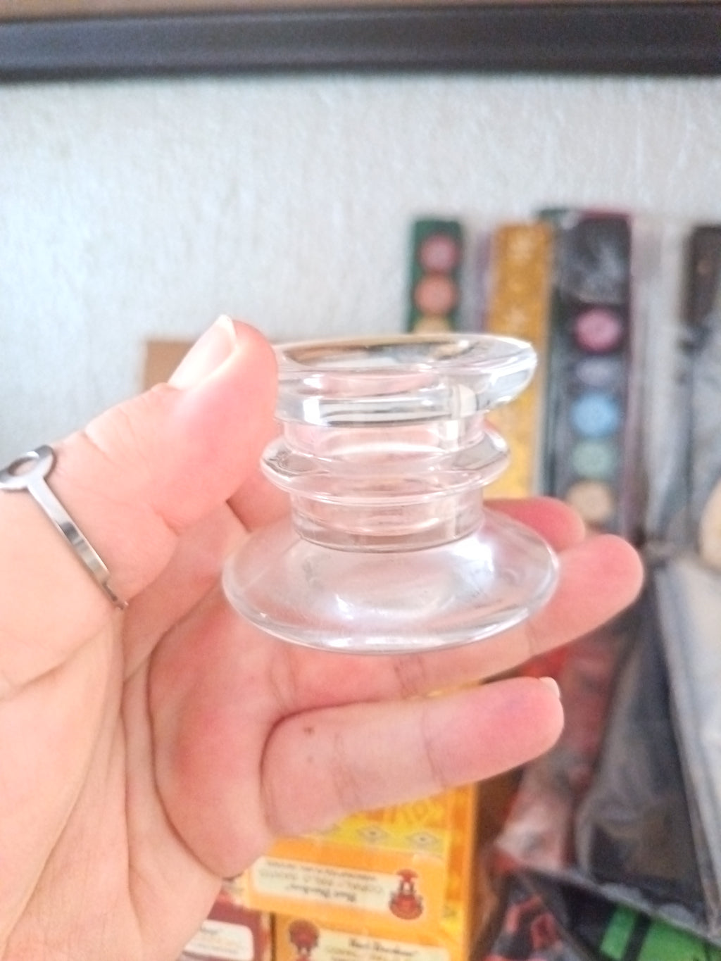 Portavela de vidrio