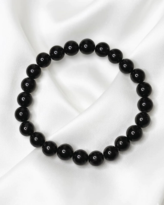Pulsera de piedra Turmalina Negra: Tu Escudo Protector Permanente . piedra 8mm