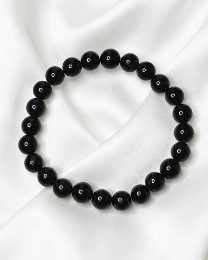 Pulsera de piedra Turmalina Negra: Tu Escudo Protector Permanente . piedra 8mm