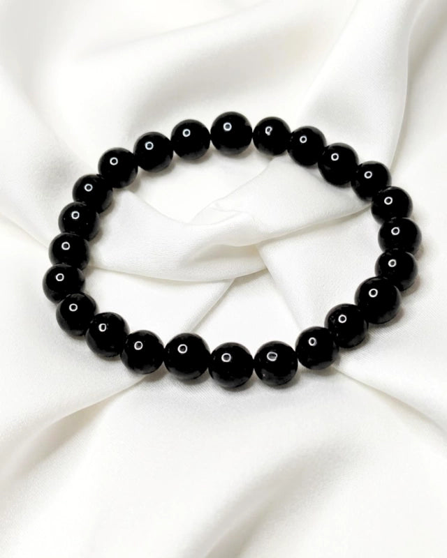 Pulsera de piedra Turmalina Negra: Tu Escudo Protector Permanente . piedra 8mm