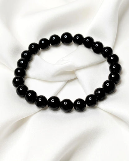 Pulsera de piedra Turmalina Negra: Tu Escudo Protector Permanente . piedra 8mm