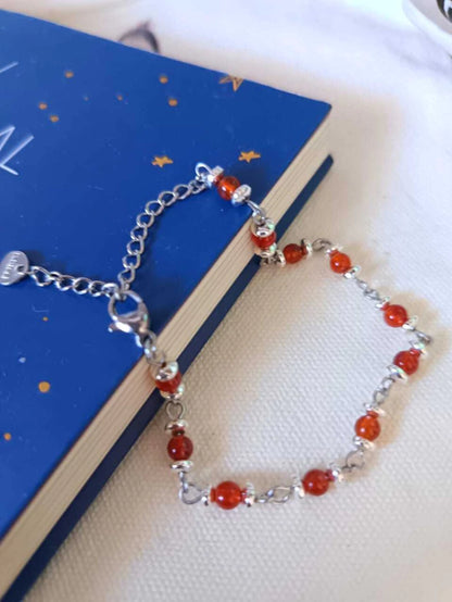 VITALIDAD Y ENFOQUE: PULSERA CORNALINA Y HEMATITA