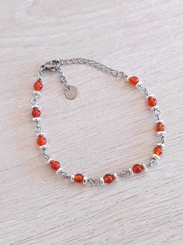 VITALIDAD Y ENFOQUE: PULSERA CORNALINA Y HEMATITA